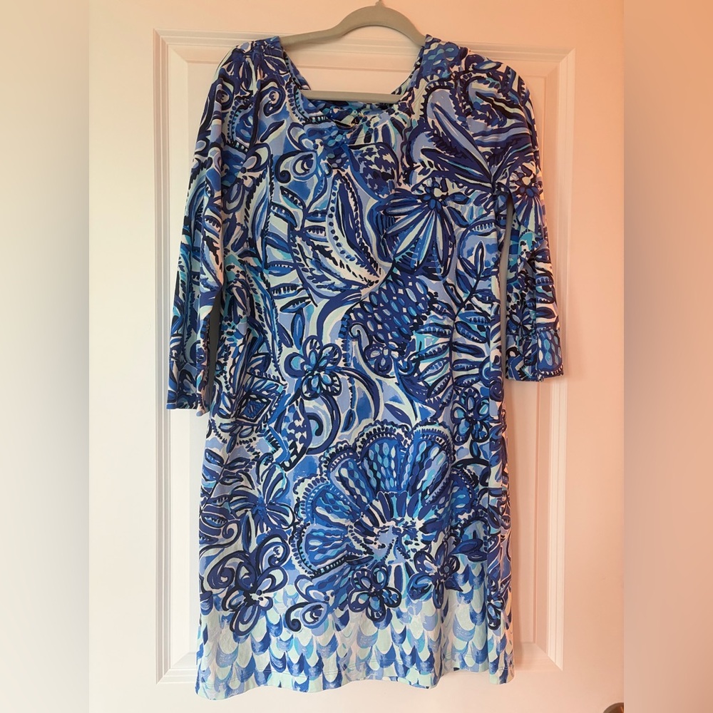 Lilly Pulitzer Blue and White Floral Dress